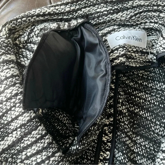 Calvin Klein Womens Black/White Tweed Knit Blazer Button NWT Textured Boucle 14 - Picture 12 of 16